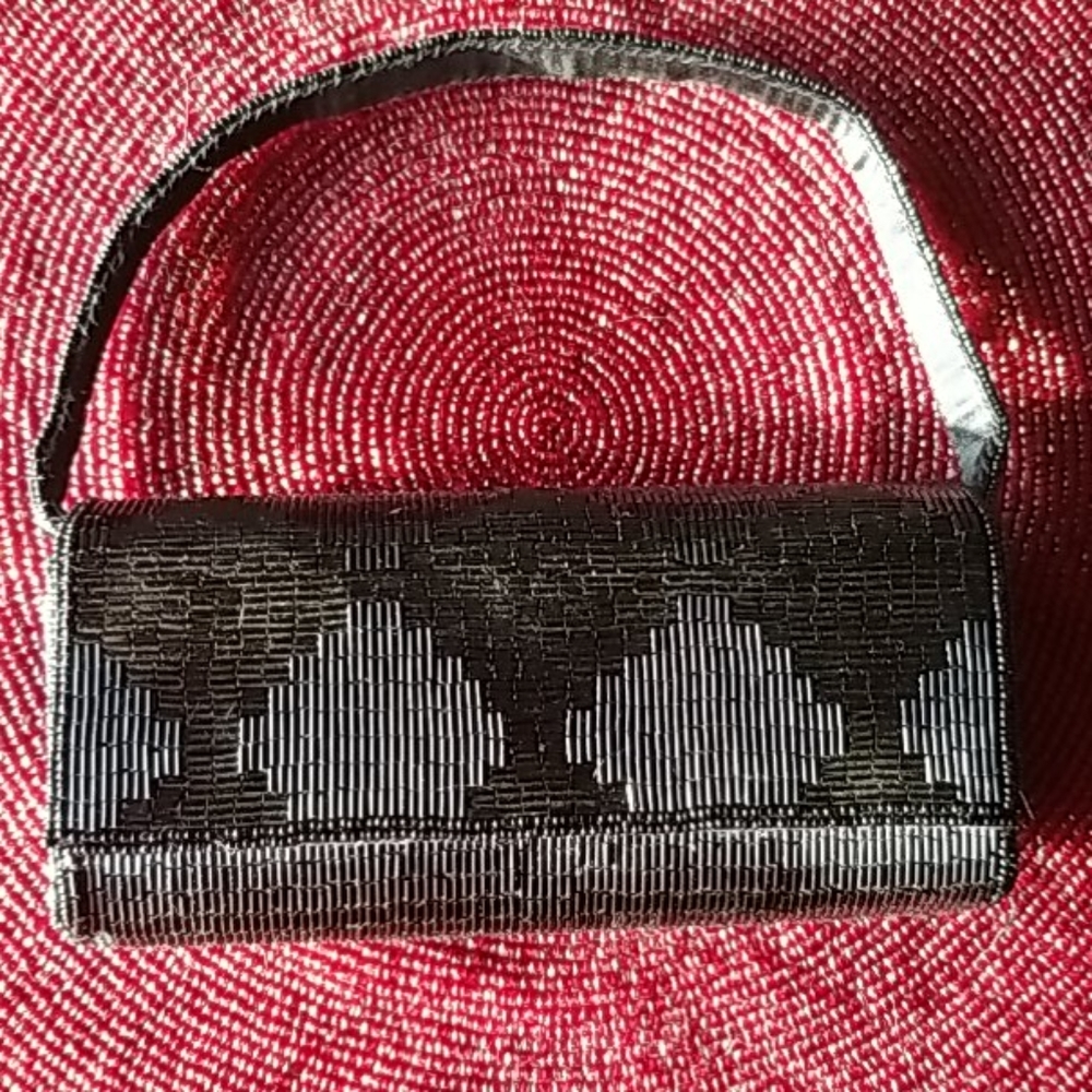 Beaded black bag